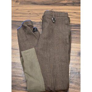 Equilibre Full Seat Riding Breeches Plaid Suede Patch IT 46 US 30 Equestrian